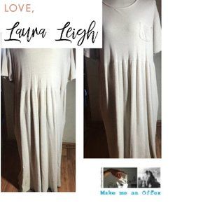 Laura Leigh Ltd Sport Cream Knit Maxi Dress Size L